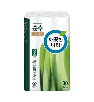 KLN 3Ply Premium Soonsoo(Pure & Deco) Roll Tissue (30 rolls) 880126011333