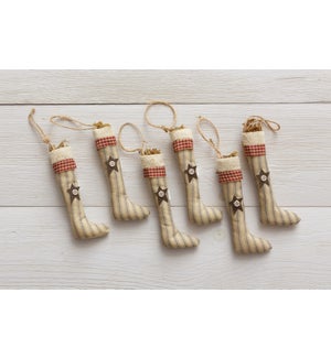 Ornament - Primitive Hanging Stockings
