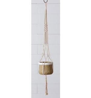 Hanging Cement Planter with Macrame