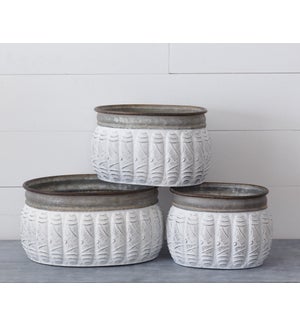 Planters - Embossed Two-Toned Oval Tins