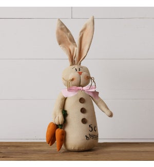 Cheeky Bunny Holding Carrots - 5 Cents A Bunch