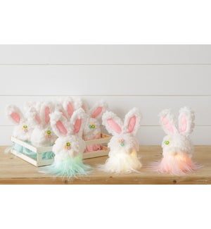 Crate Of 9 Lighted Bunny Gnomes With Fuzzy Hats