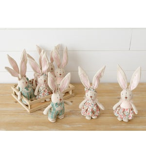 Crate Of 9 Bunnies With Spring Outfits