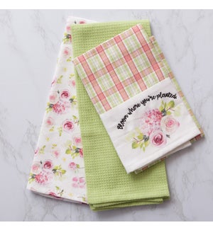 Tickled Pink - Tea Towels, Bloom Where You're Planted