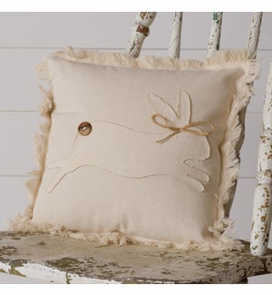 Pillow - Patch Bunny With Fringe