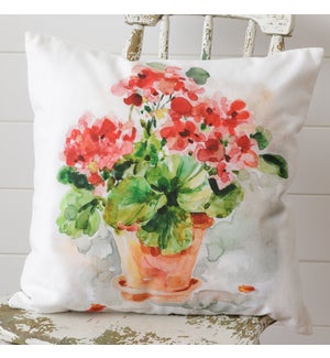 Pillow - Watercolor Geraniums