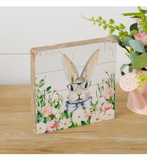 Block Sign - Bunny in Blooms