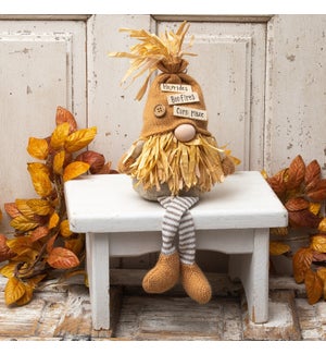 Sitting Gnome Scarecrow Figure