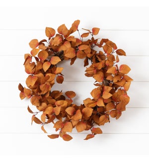 Wreath - Cinnamon And Burgundy Fall Leaves