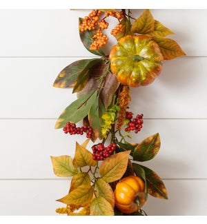 Garland - Pumpkins, Berries, And Fall Foliage
