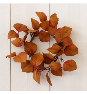 Candle Ring - Cinnamon And Burgundy Fall Leaves