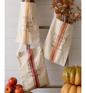 Grain Sack Bags - Pumpkin, Apple, Corn