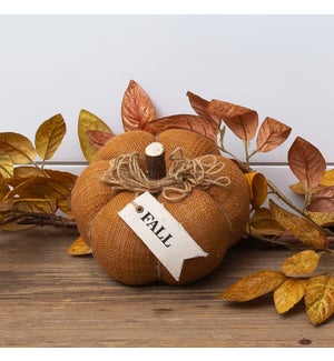 Rust Pumpkin With Fabric Tag