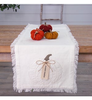 Table Runner - Raggedy Pumpkins With Fabric Tag