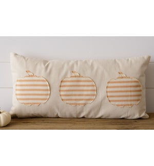 Orange Grain Sack Stripe Pumpkin Patch Pillow