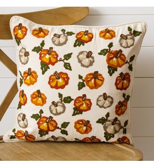 Embroidered Pillow - Pumpkins