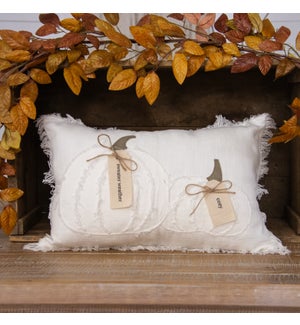 Pillow - Raggedy Pumpkins with Fabric Tags