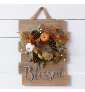 Wreath Sign - Blessed