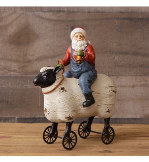 Santa Riding Sheep