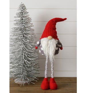 Standing Gnome - Gray Dot Shirt, Stripe Legs, Red Hat
