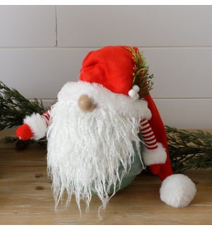 Santa Gnome Tumbler, Green Body And Red Hat