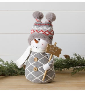 Snow Buddies - Snowman Sitter With Pom Pom Beanie