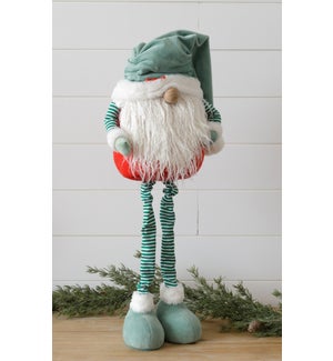 Standing Gnome, Green Striped Legs And Red Body