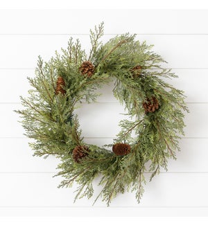 Wreath - Cedar With Pinecones