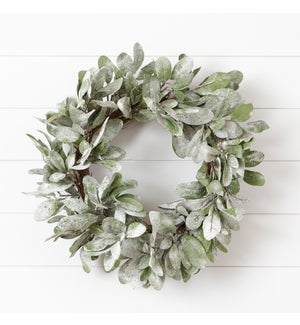 Wreath - Frosted Lambs Ear, Twig Base