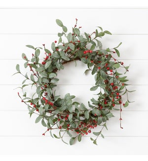 Wreath - Frosted Foliage And Assorted Berries