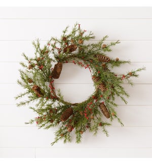Wreath - Evergreens With Mini Cones And Berries