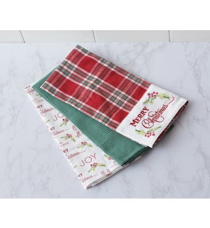 Tea Towels - Merry Christmas Plaid