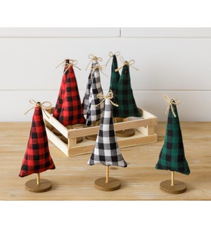 Plaid Trees In A Crate - Assorted