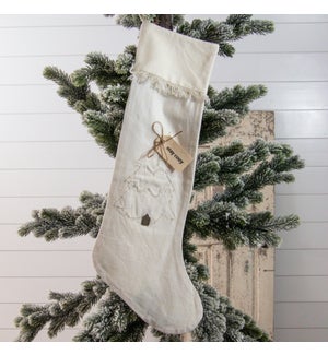 Stocking - Raggedy Tree with Fabric Tag