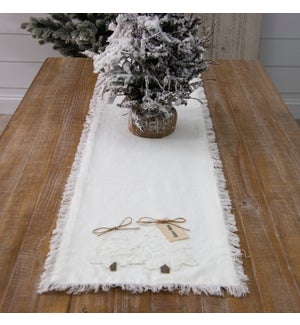 Table Runner - Raggedy Trees with Fabric Tag