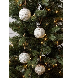 Mini Glass Ornaments - Owl, Pinecone, Stripes, Speckled