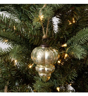 Etched Finial Mercury Glass Ornament