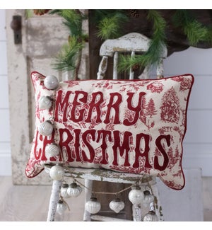 Pillow - Red Christmas Toile