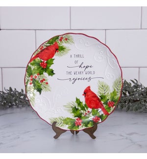 Ceramic Plate - Cardinal And Holly