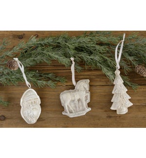 Mold Ornaments - Tree, Santa, Carousal Horse