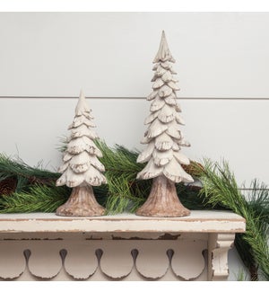 White Trees, Carved Distressed Wood Look