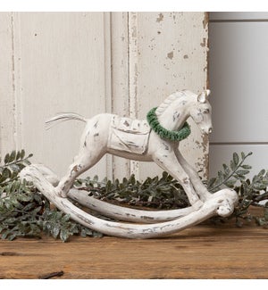Distressed White Rocking Horse