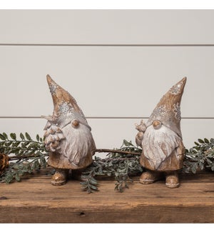 Gnomes, Shimmery Carved Wood Look