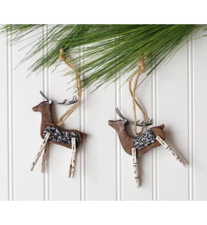 Ornaments - Faux Wooden Deer