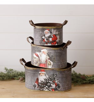 Oval Nesting Tins - Santa Claus