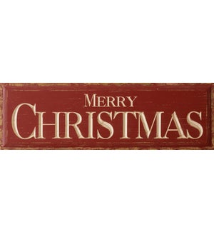 Red Carved Sign - Merry Christmas
