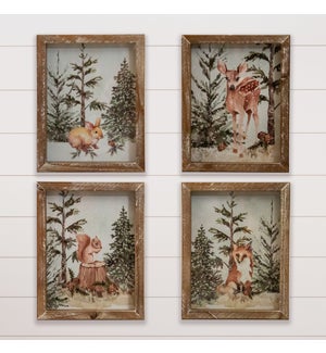 Framed Prints - Woodland Animals In Forest