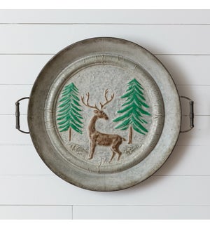 Embossed Tray - Deer in Forest