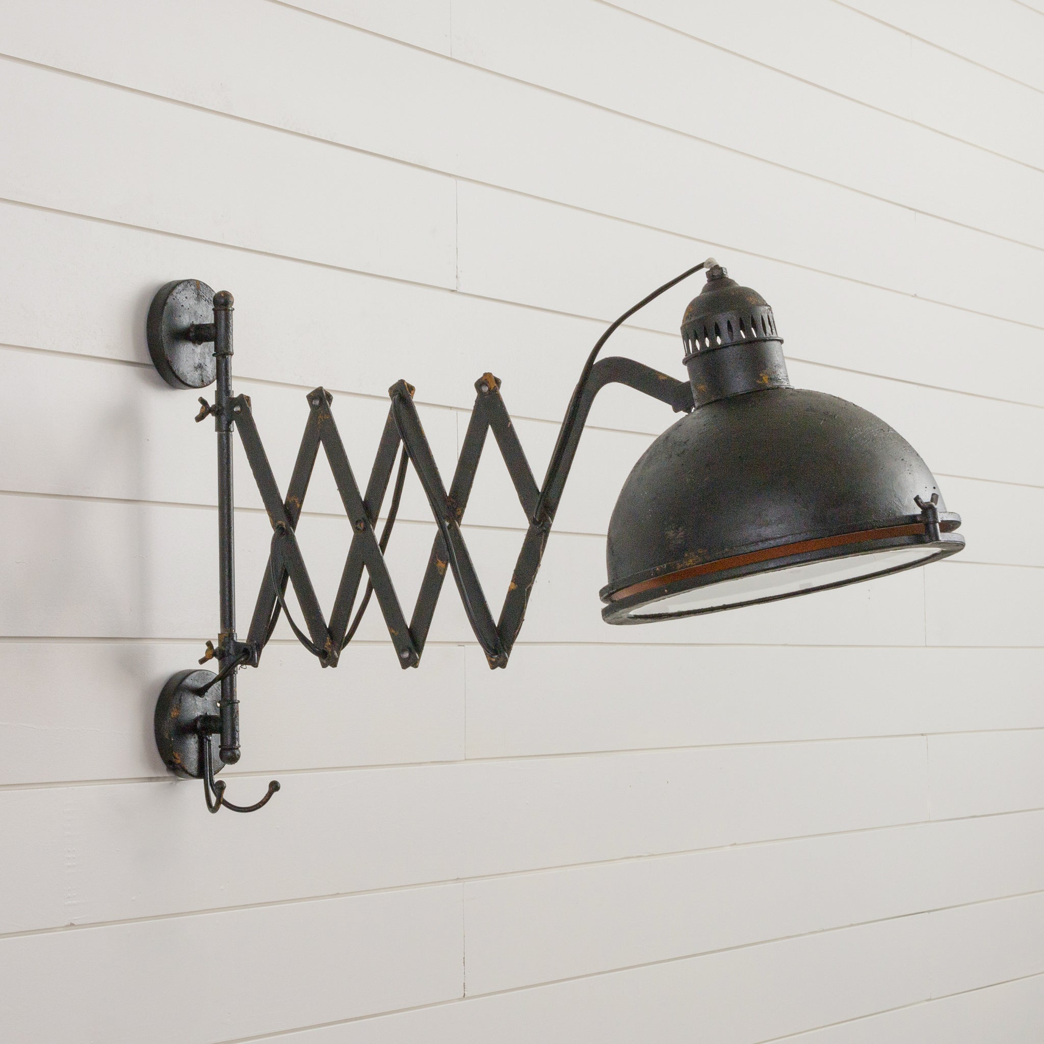 black accordion wall sconce