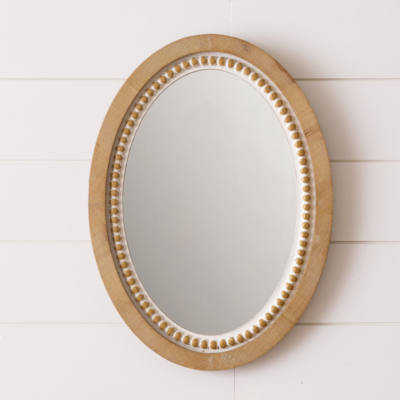 Natural Wood Beaded Frame Oval Mirror Kirklands Home, 50, 50 OFF